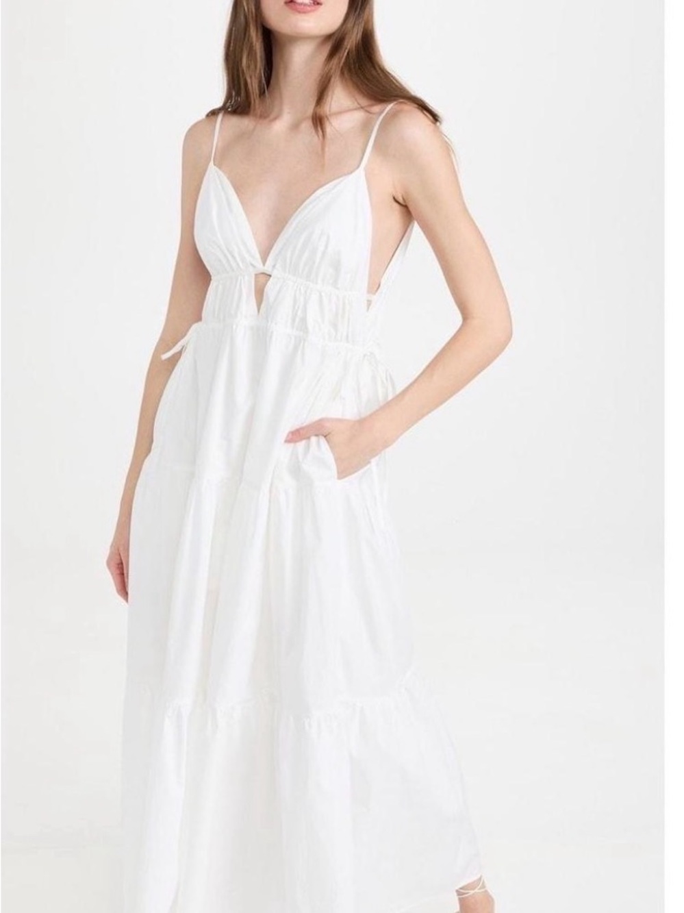 ASTR The Label Lizbeth White Cotton Maxi Dress